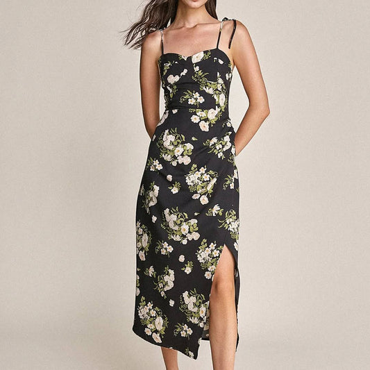 FLOWER SHOULDER STRAP DRESS