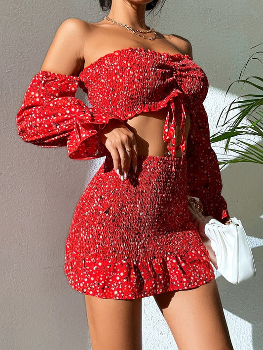 DITSY FLORAL OFF SHOULDER SET