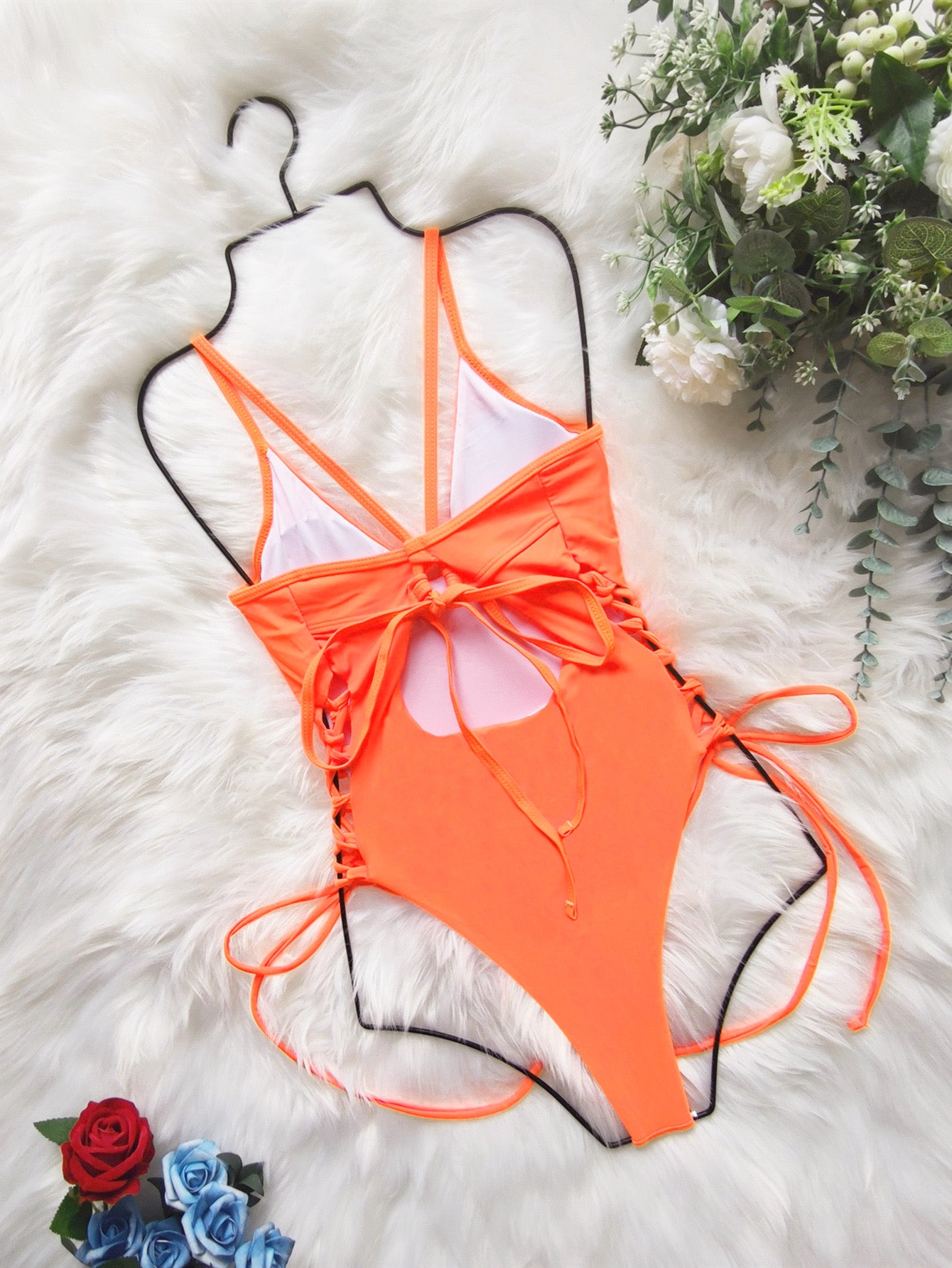 LACE UP UNDERWIRED SWIMSUIT