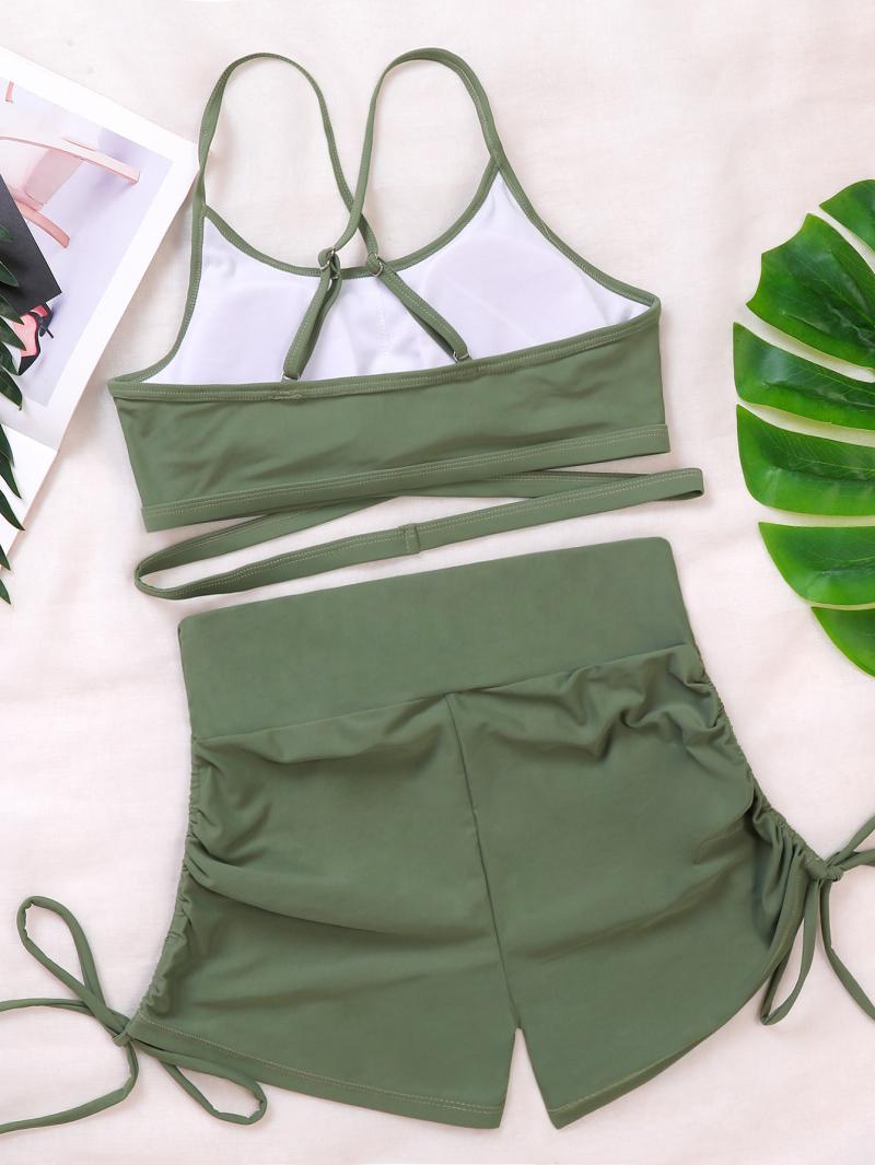 GREEN HIGH WAIST SWIMSUIT