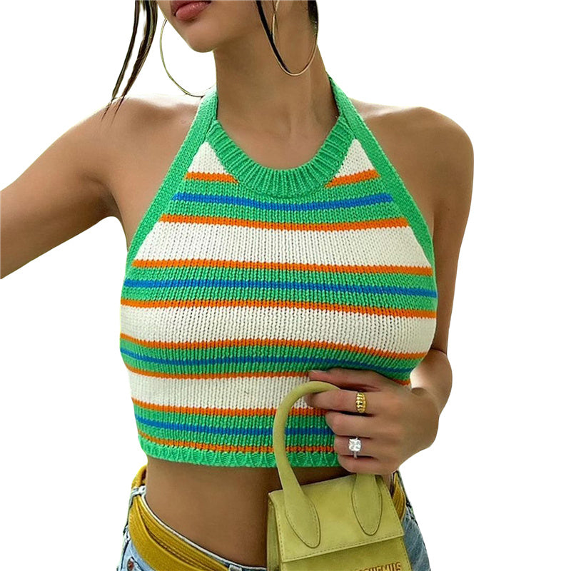 HALTER NECK KNIT TOP