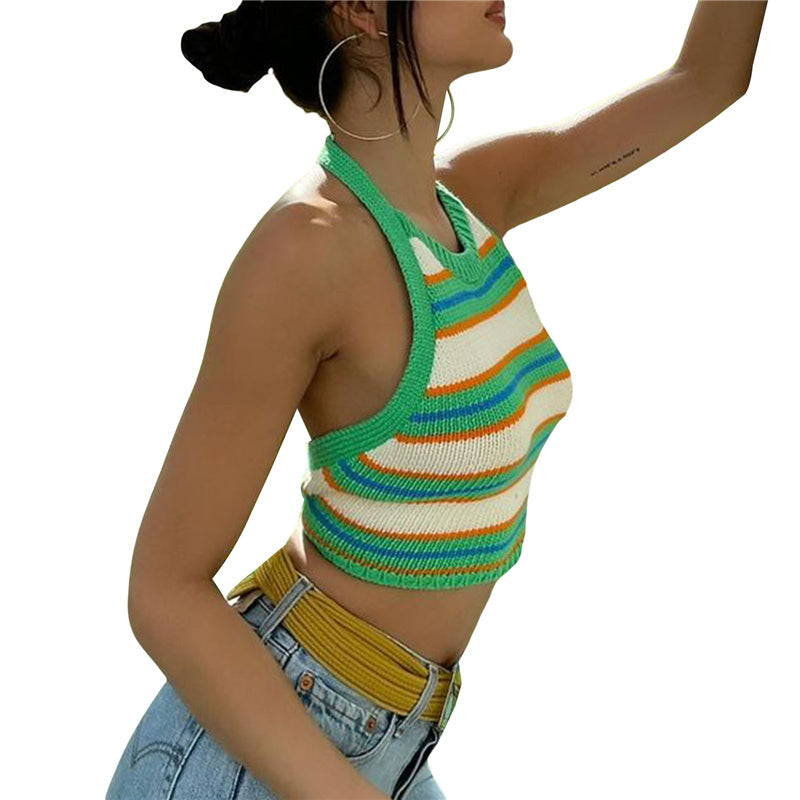 HALTER NECK KNIT TOP