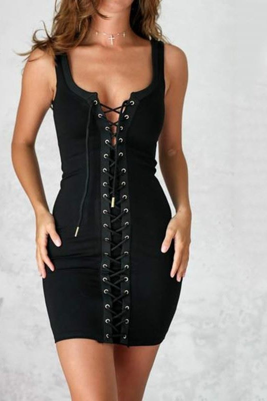 LACE UP DRESS