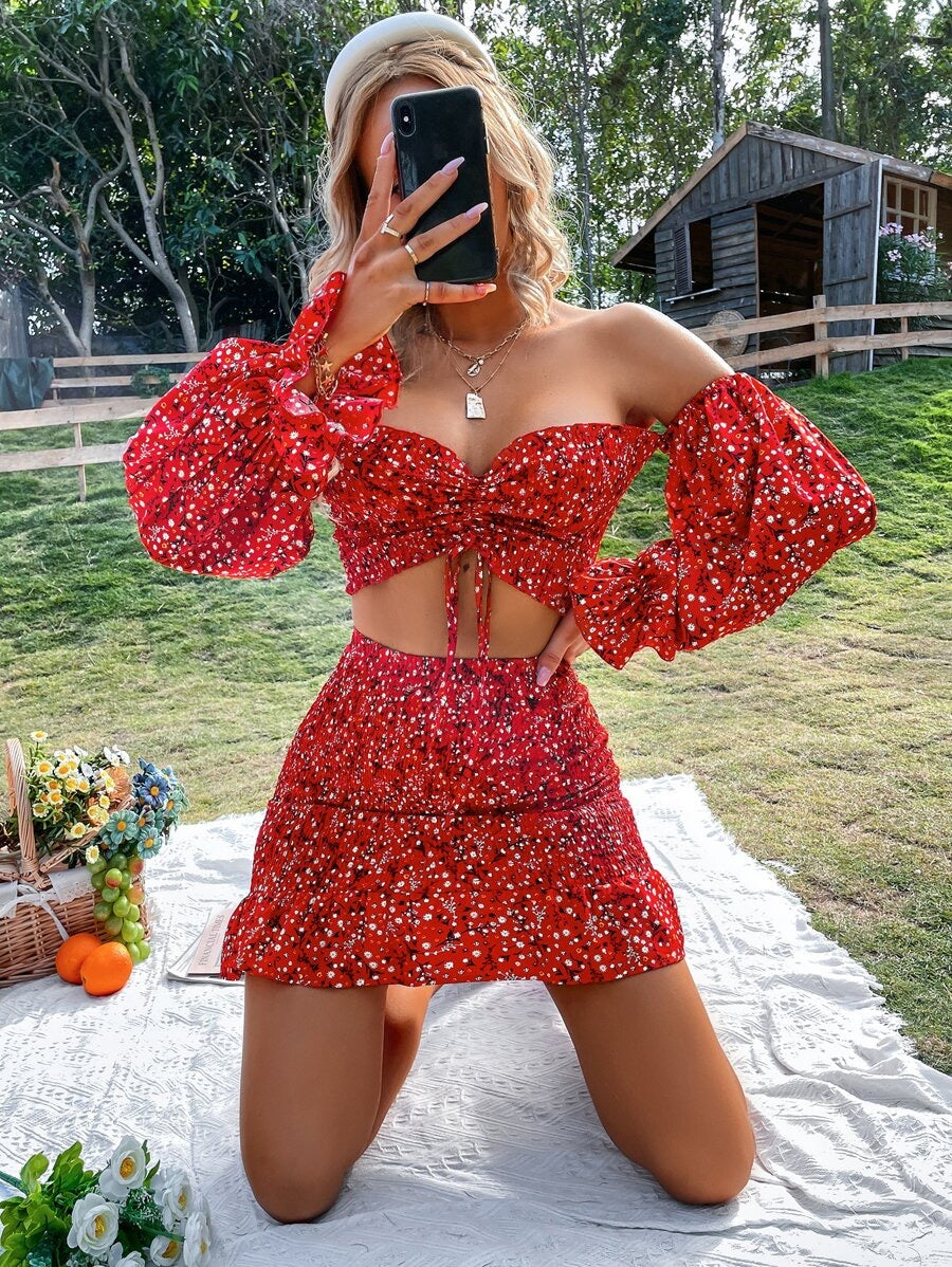 DITSY FLORAL OFF SHOULDER SET