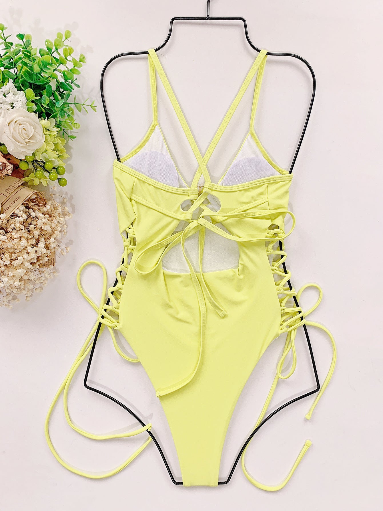 LACE UP UNDERWIRED SWIMSUIT