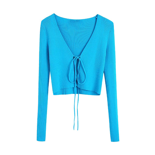 V NECK KNIT CARDIGAN