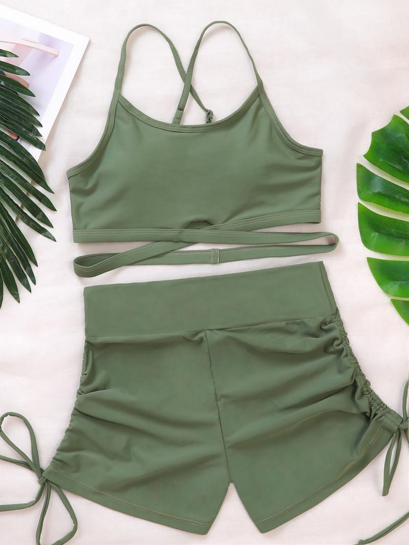 GREEN HIGH WAIST SWIMSUIT